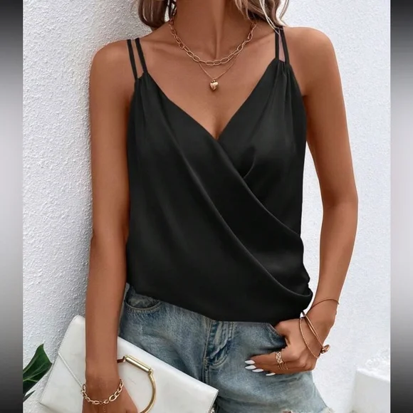 Luxe cross wrap cami top - Picture 4 of 6